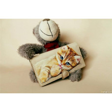 Женский кошелёк, с ручной росписью Котёнок